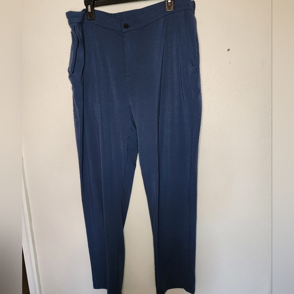 Tommy John Go Anywhere Quick Dry Pants Mens xl Blue Stretch Zip Pocket